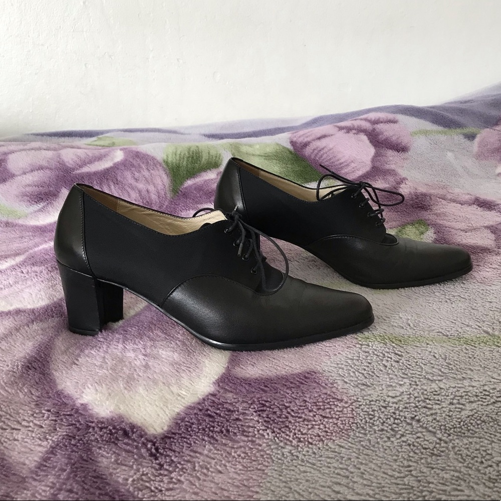 Larry Stuart Genuine Italian Leather Lace-Up Heels